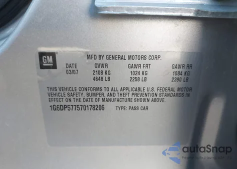 2007 Cadillac Cts Standard z USA, uszkodzony, nr VIN 1G6DP577570178206